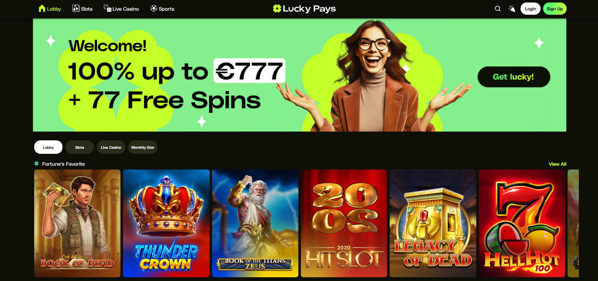 LuckyPay casino - home